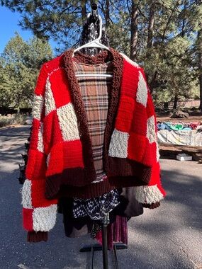 Harry Styles Inspired Crochet Cardigan - Granny Square- Fully Lined - Handmade